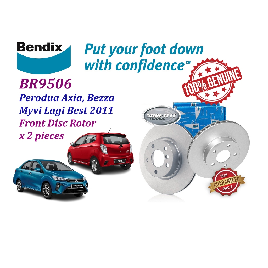 Myvi Lagi Best, Bezza, Axia Bendix Front Disc Brake Rotor BR9506 x 2 ...