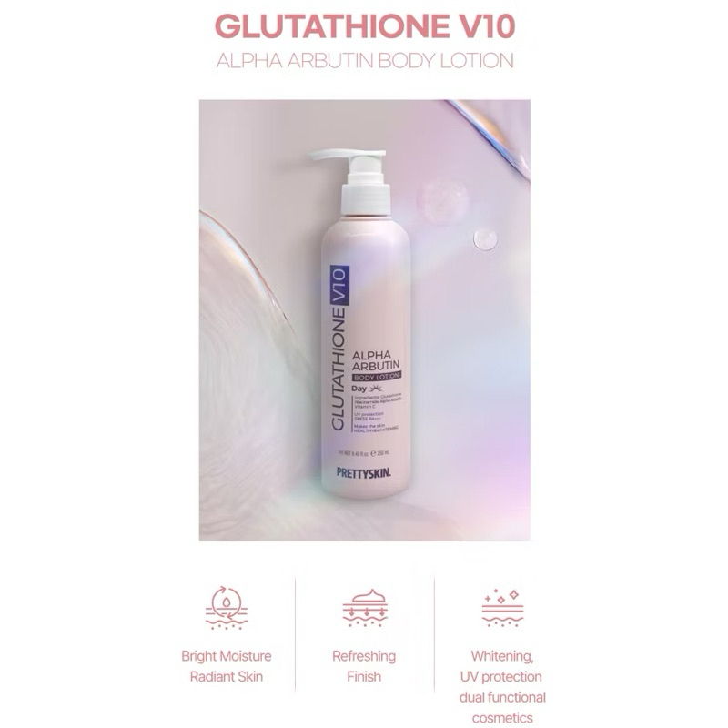 Pretty Skin Glutathione V10/Retinol B5 Alpha Arbutin Body Lotion Day SPF35  PA+++ - 250ml Pretty Skin /| Shopee Malaysia