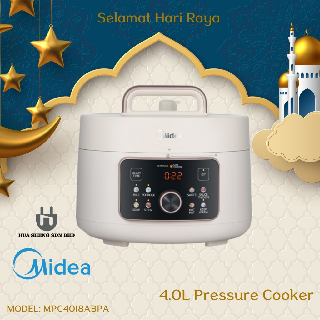 [Exclusive] Midea MPC4018ABPA 4.0L LED Display Pressure Cooker With 7 ...