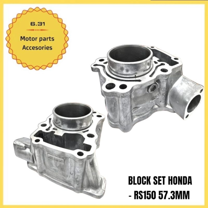 JLM ORIGINAL BRAND HONDA RS150 V1 V2 BLOCK SET 57.3MM BLOCK WITH PISTON ...