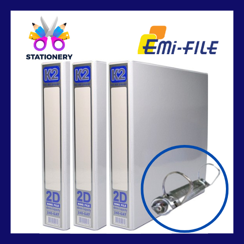 K2 GAT 2D PVC Ring File A4 25mm 40mm / Fail Kulit Keras / Fail Putih ...