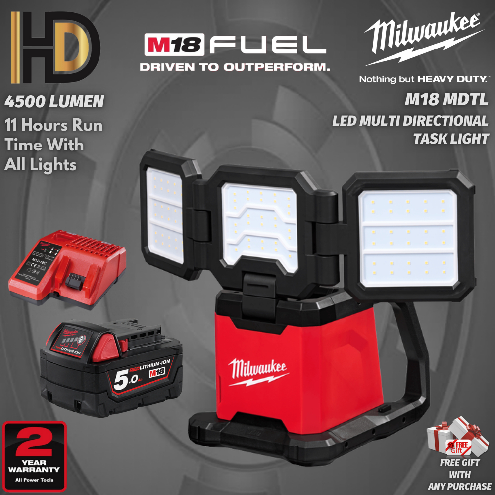 Milwaukee M18 MDTL LED Multi Directional Task Light 4500 Lumen ...