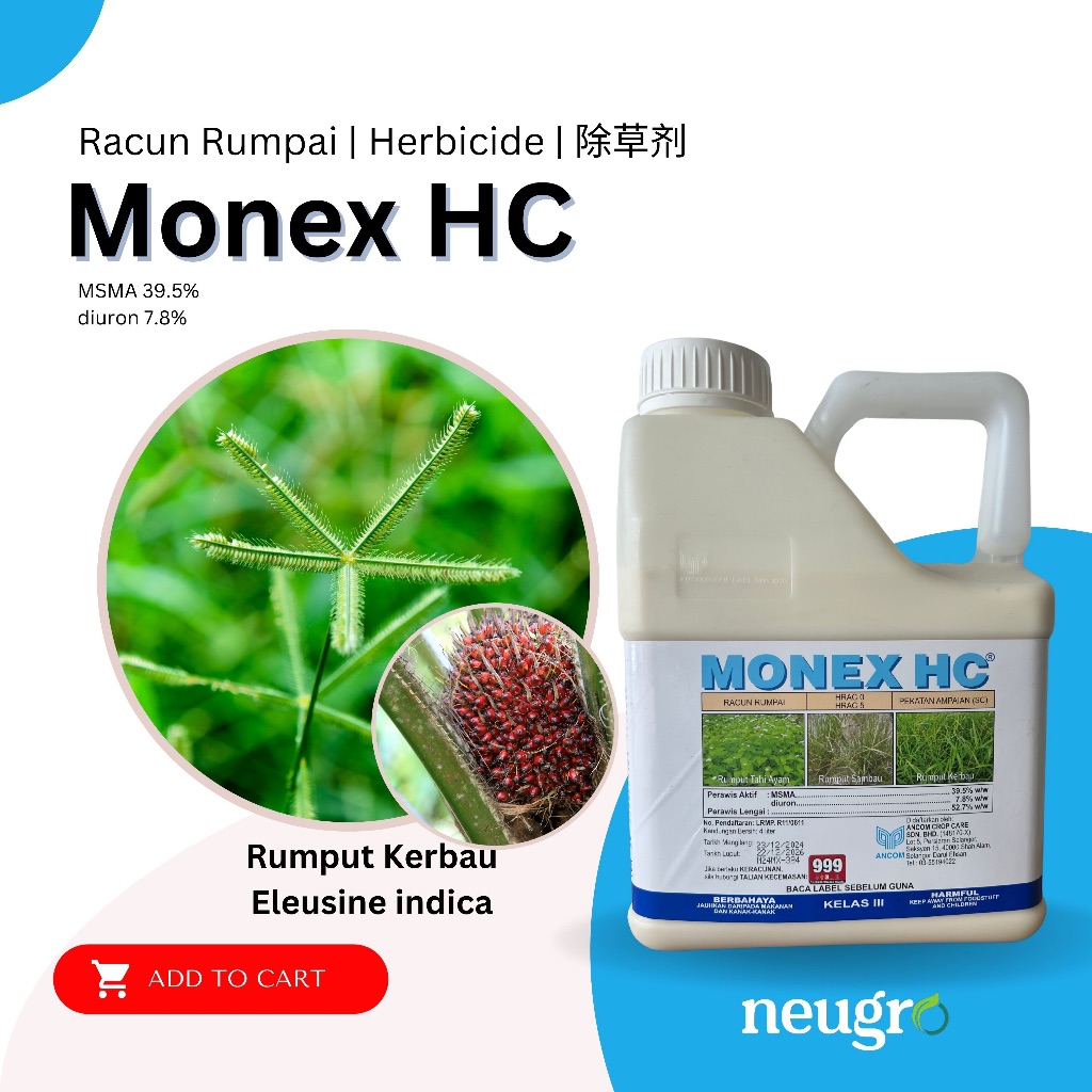 Ancom Monex HC 1L / 4L MSMA 39.5% Diuron 7.8% Racun Rumput Sambau ...