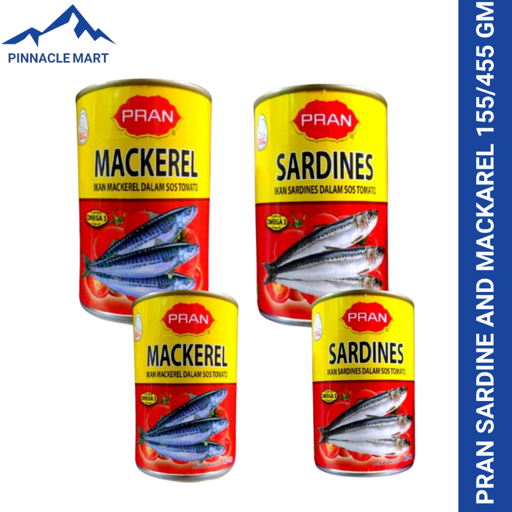 PRAN FISH CAN FOODS MACKEREL & SARDINES 155G & 425 G | Shopee Malaysia