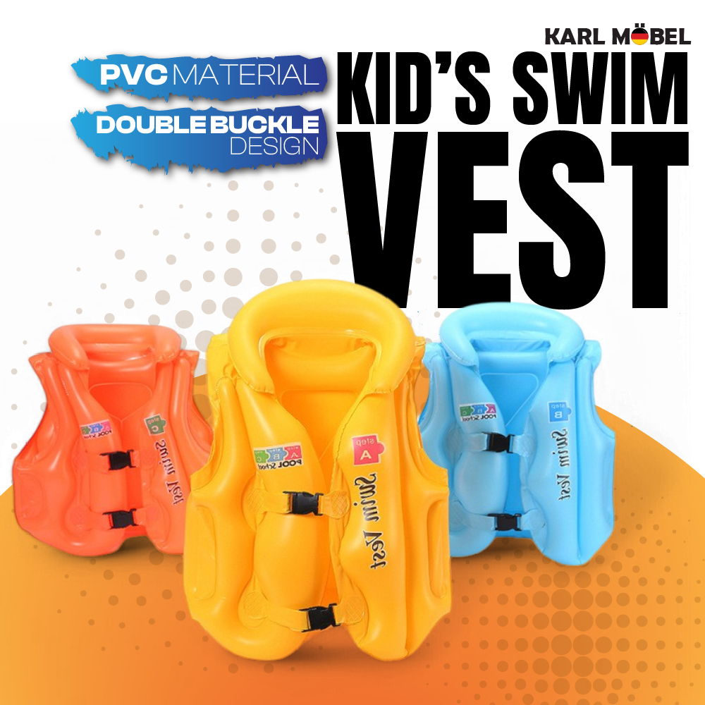 Kids Swimming Life Vest Jacket Inflatable Swimsuit Floatable Swim Pool ...