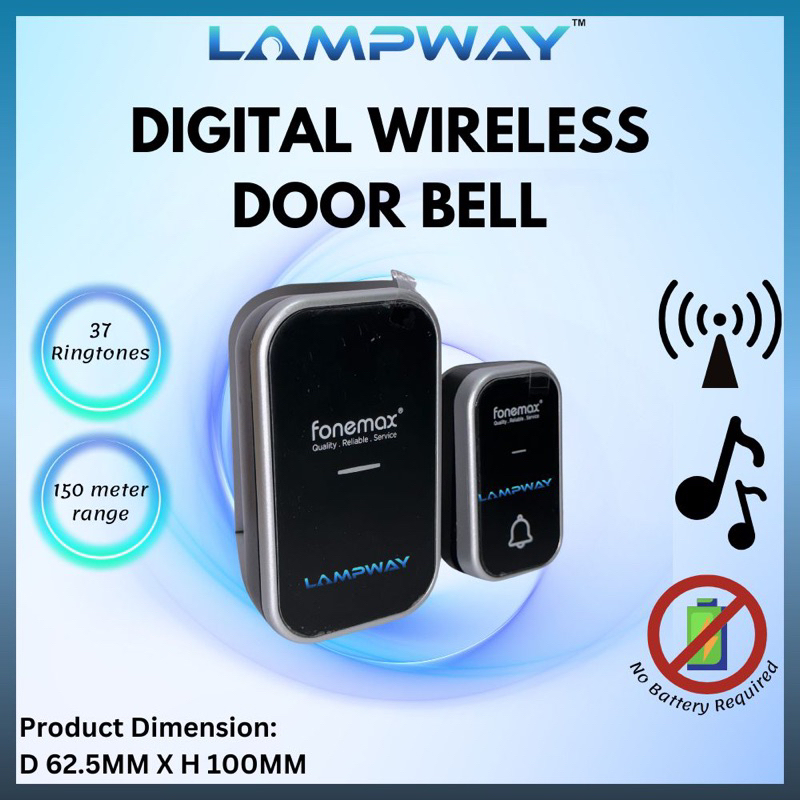 🔥🔥NEW ARRIVAL 🔥🔥 DIGITAL WIRELESS DOOR BELL 150 METER RANGE (BLACK ...