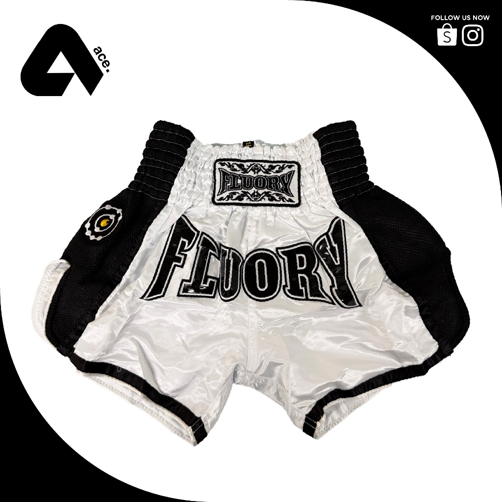 FLUORY MUAY THAI SHORTS (MTS22 WHITE) (READY STOCK) | Shopee Malaysia