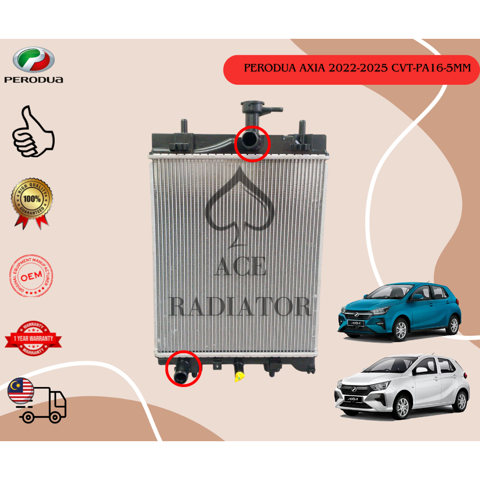 PERODUA AXIA 2022-2025 OEM RADIATOR ASSY CVT-PA16-5MM PREMIUM QUALITY ...