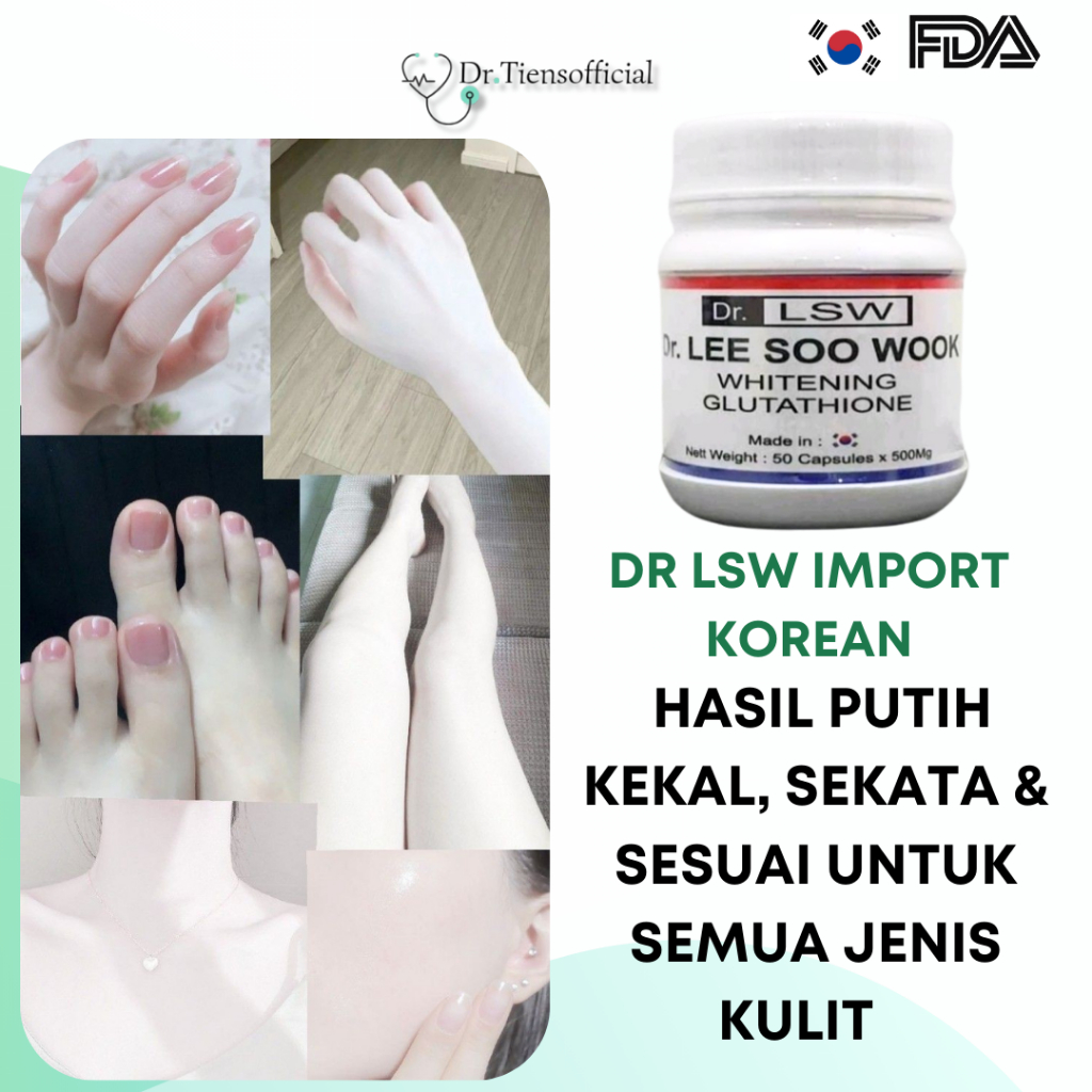 dr lsw whitening glutathione 50 Capsules dr.lsw Asli Original DR LSW WHITENING Glutathione Dr Lee Soo  Wook ubat pemutih kulit!!(TERBUKTI BERJAYA)