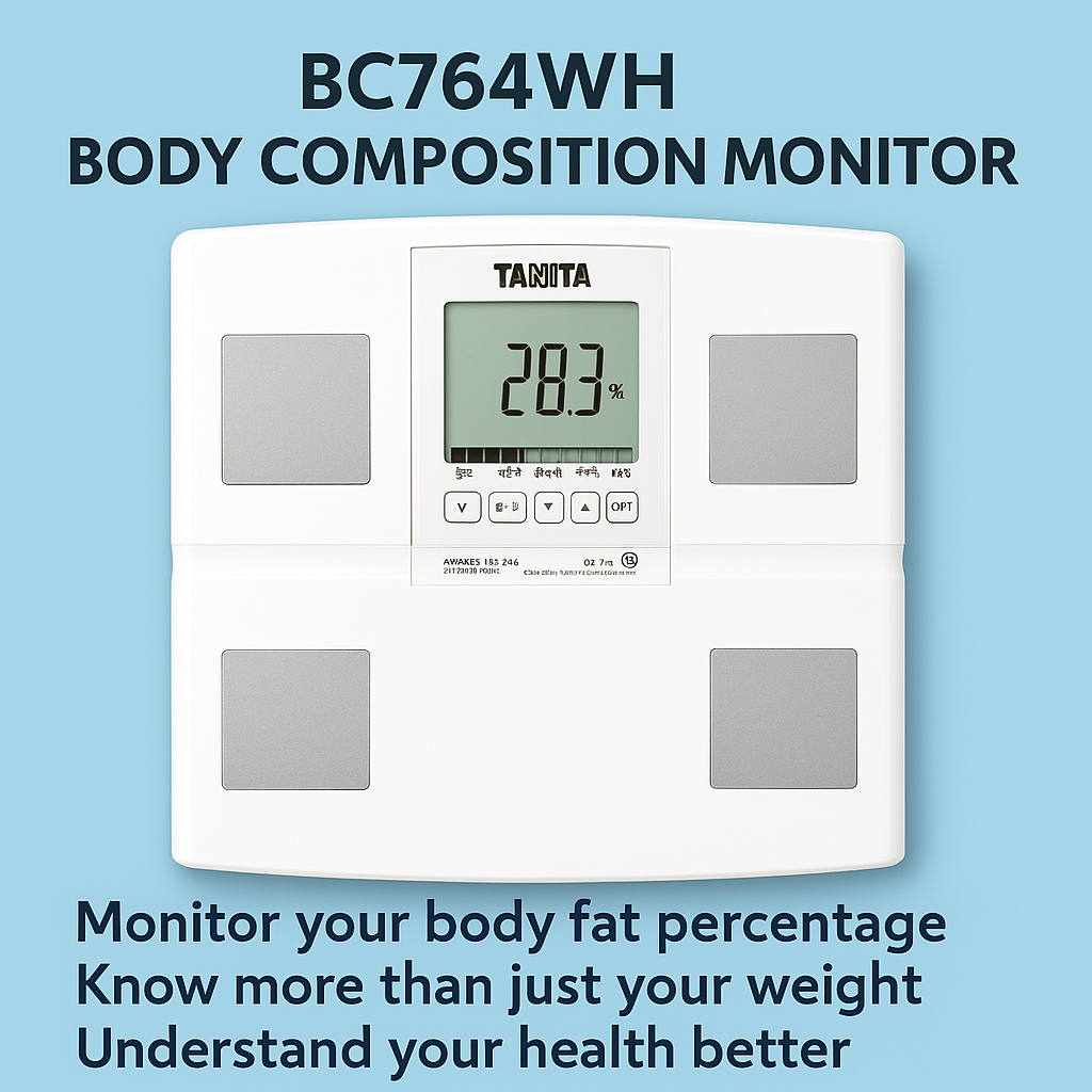 Tanita BC764WH Body Composition Scale Body Fat, BMI, Weight Monitor ...