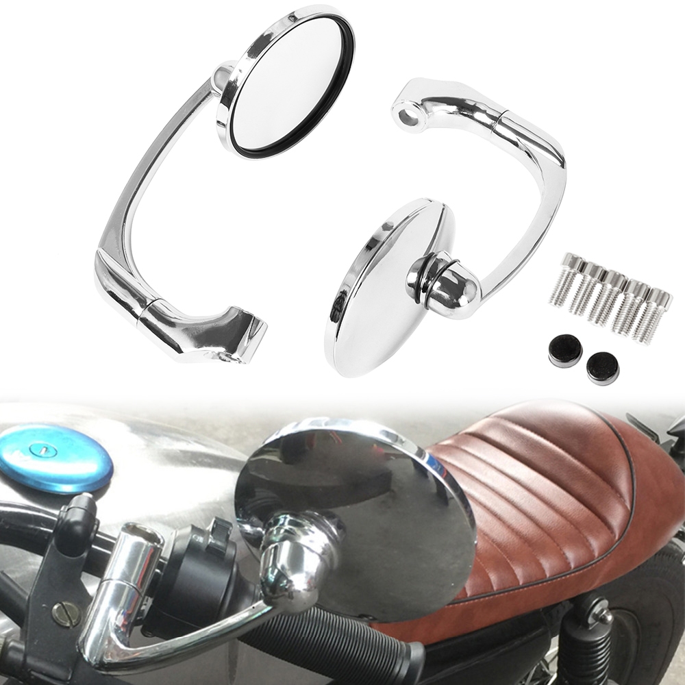 Universal Round Motorcycle Rear View Mirror Side Mirror Retro Motor ...