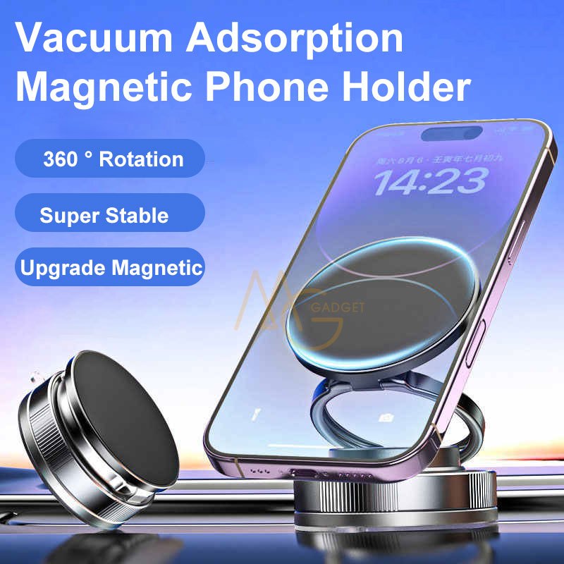 Vipbugo Magnetic Car Phone Holder (2 Pack) – 2025 Strong Vacuum Suction, 360° Adjustable, Fits All Phones, No-Slip Design For Smooth Dashboards