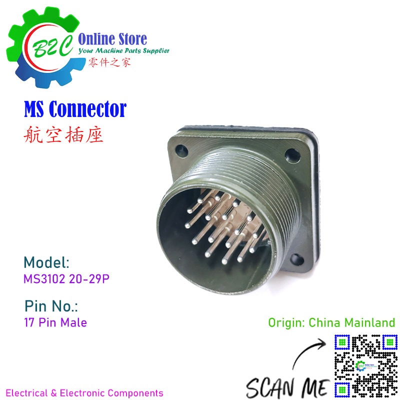 MS3102 20-29 17 Pin MS Connector Controller Servo Motor Male & Female ...
