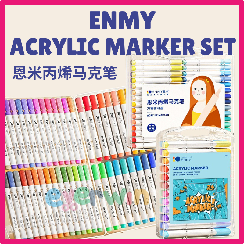 【EWW】ENMY ACRYLIC MARKER SET 12/24/36/48/60/80pcs Acrylic Paint Drawing ...