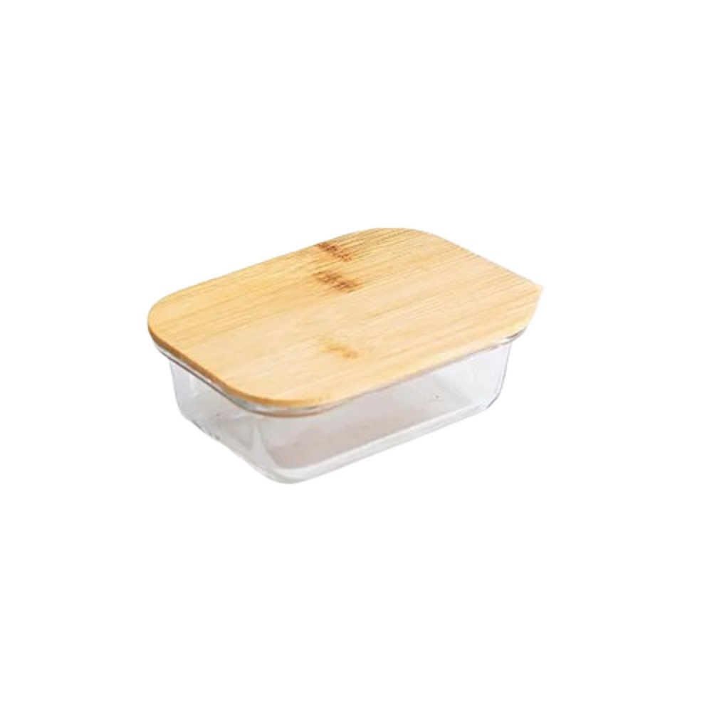 COSSY PLUS BOROSILICATE GLASS STORAGE CONTAINER 620ML WITH BAMBOO LID ...