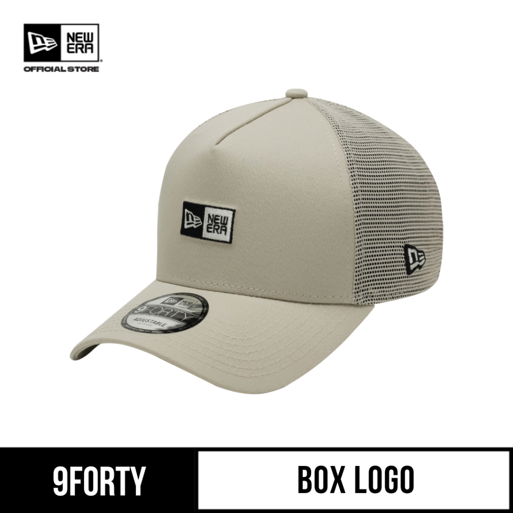 New Era 9FORTY A-Frame Trucker Box Logo Stone Snapback Cap