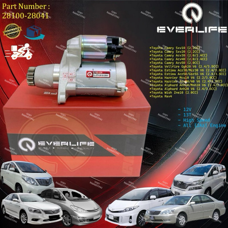 {28100-28041}Starter Toyota Estima Acr30/50, Camry ACV30/40, Anh10/20 ...