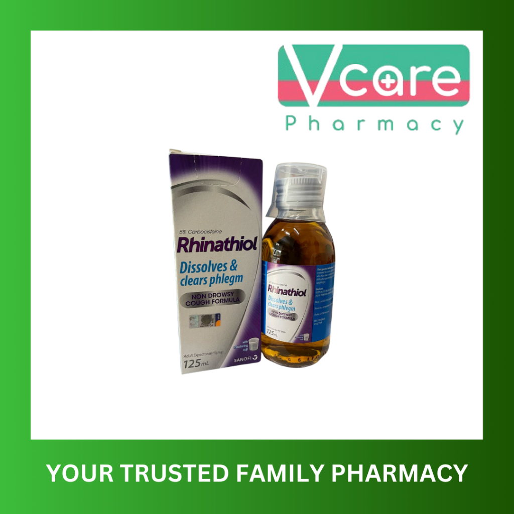 RHINATHIOL Adult Cough Syrup 125ml-5% Carbocisteine ( Come With ...