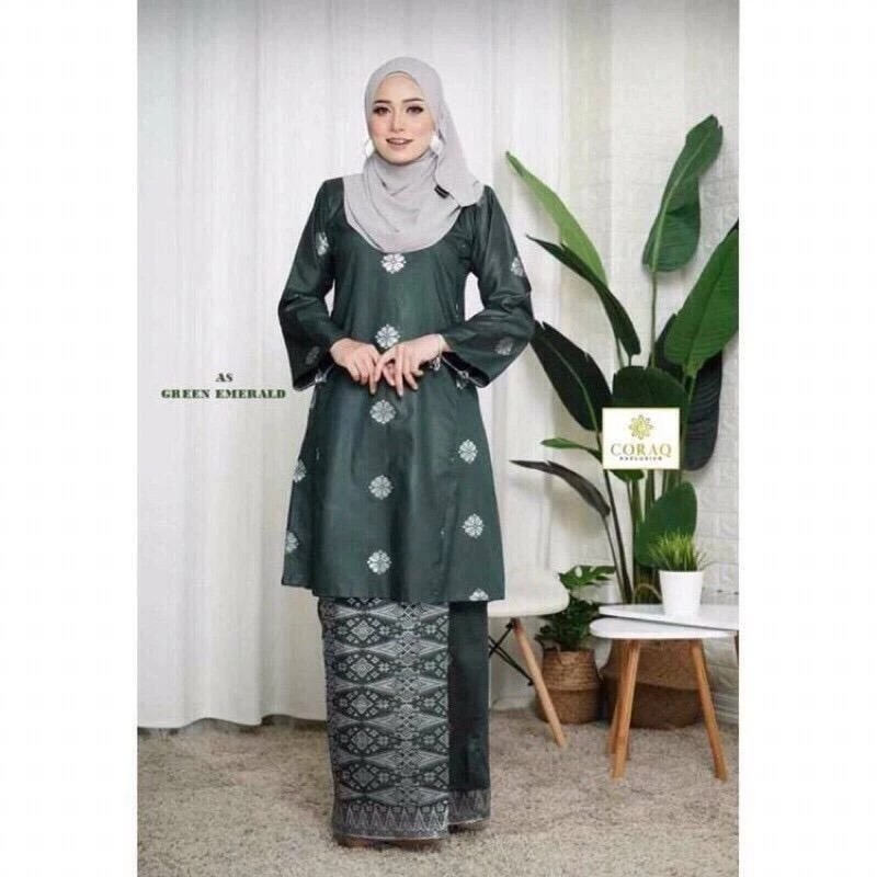 Baju Kurung Pahang Songket Tenun Bunga, Baju Kurung Moden, Baju Kurung cotton, Baju Raya 2025 Viral