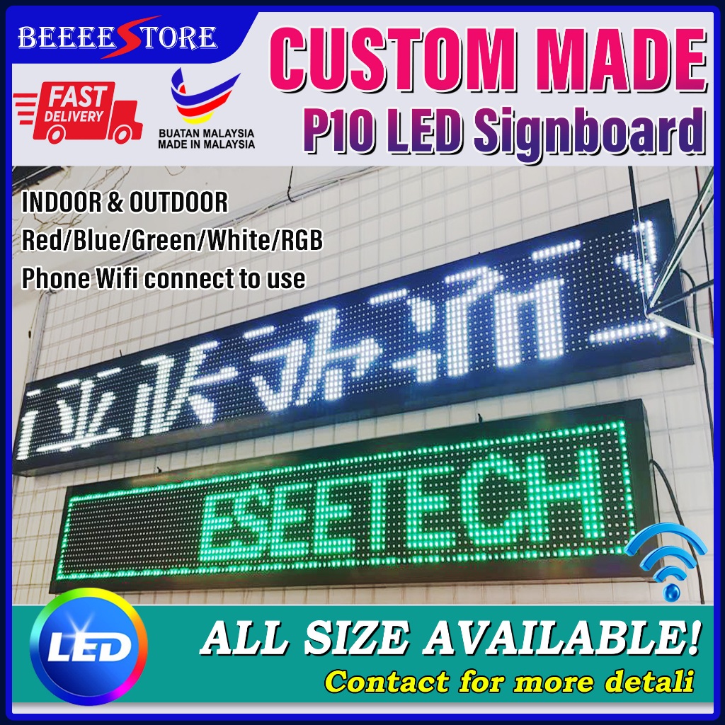 CUSTOM MADE LED Signboard (SIGNBOARD P10 LED DISPLAY) | Shopee Malaysia