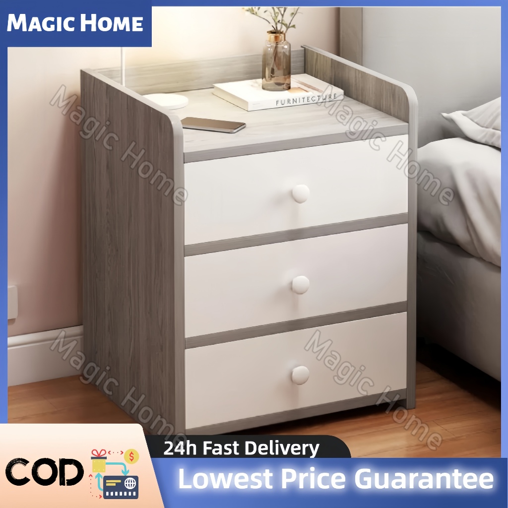Magic Home-Nordic Bedside Table Simplicity Rounded Corner Design ...