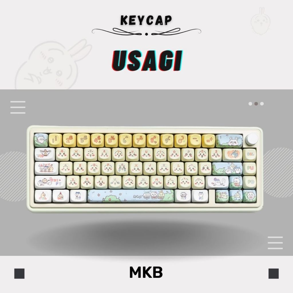 MKB Chiikawa Usagi PBT Dye Sublimation SOA Profile Keycap Set for ...