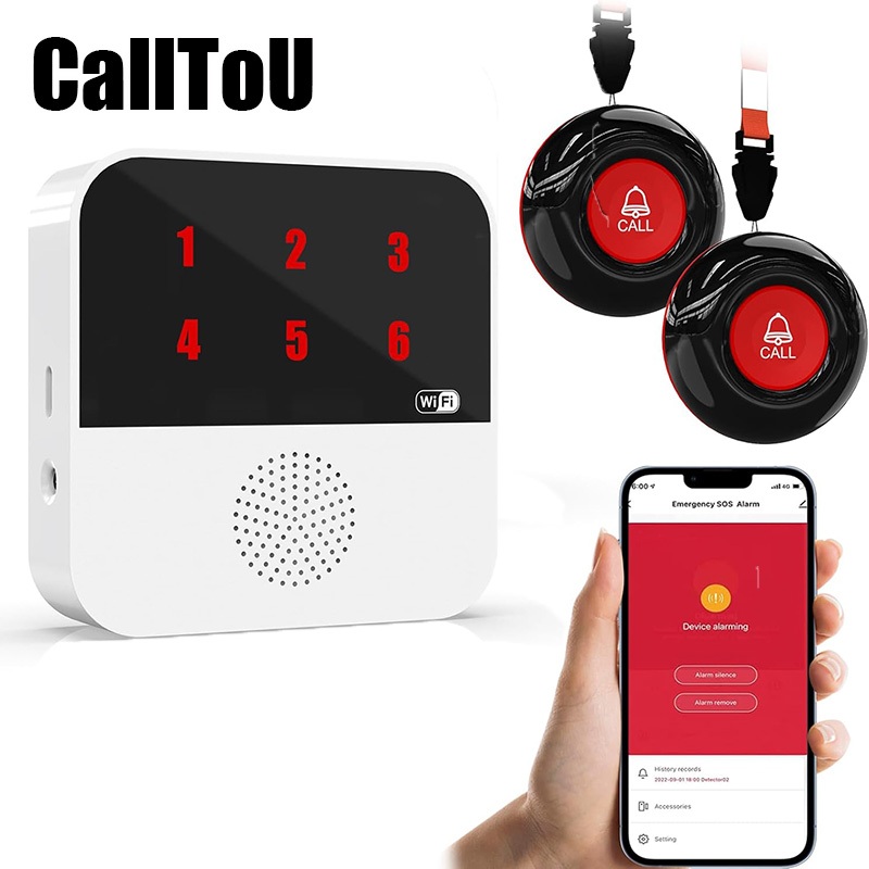 CallToU WiFi Caregiver Pager Wireless Call Button Life Alert Systems ...