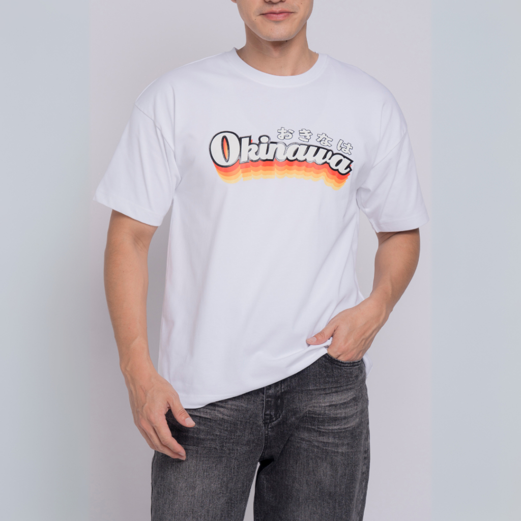 T-shirt Homme Japon Okinawa Style Rétro - Motif Palmier Et Vague - 100% Coton - Marque Neverless