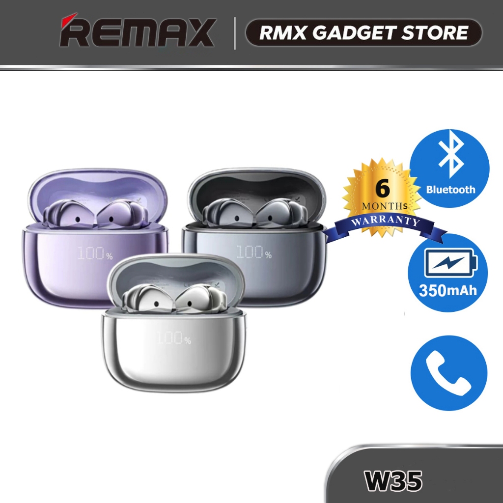 Remax 5.4 Wireless Bluetooth Earbuds for Phone COZYBUDS W35 | Shopee ...