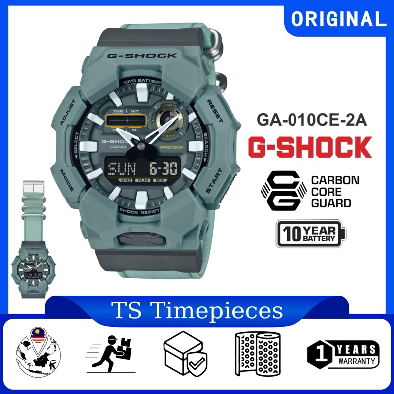 Casio G-Shock GA010CE-2A – Orologio Analogico-Digitale – Batteria 10 Anni – Colore Verde Acqua – Resina Biologica - 4