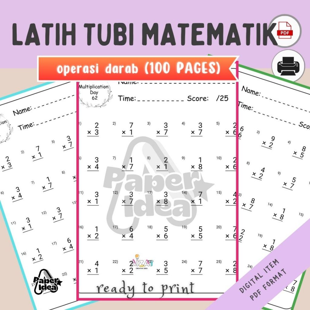 [PDF] Matematik Latihan Latih Tubi Operasi Darab Untuk Kanak-Kanak ...