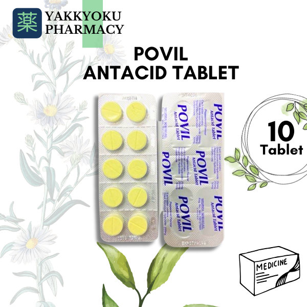 Povil Antacid Tablets Peppermint Flavour Ubat Gastric Antasid Masam ...