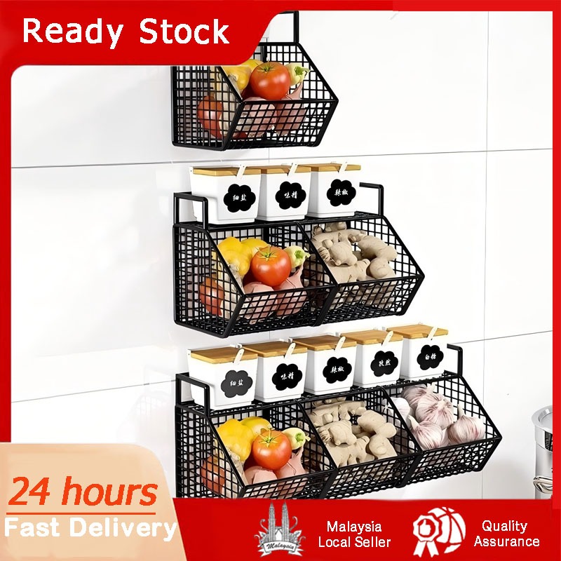 Carbon Steel Kitchen Free Punching Wall Hanging Seasoning Storage Rack ...