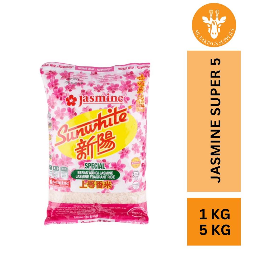 [READY STOCK] 100% ORIGINAL Jasmine Sunwhite Fragrant Rice 1KG/ 5KG ...