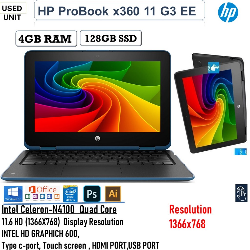 HP 11.6″ ProBook x360 11 G3 EE Multi-Touch 2-in-1 Laptop - Prismatic