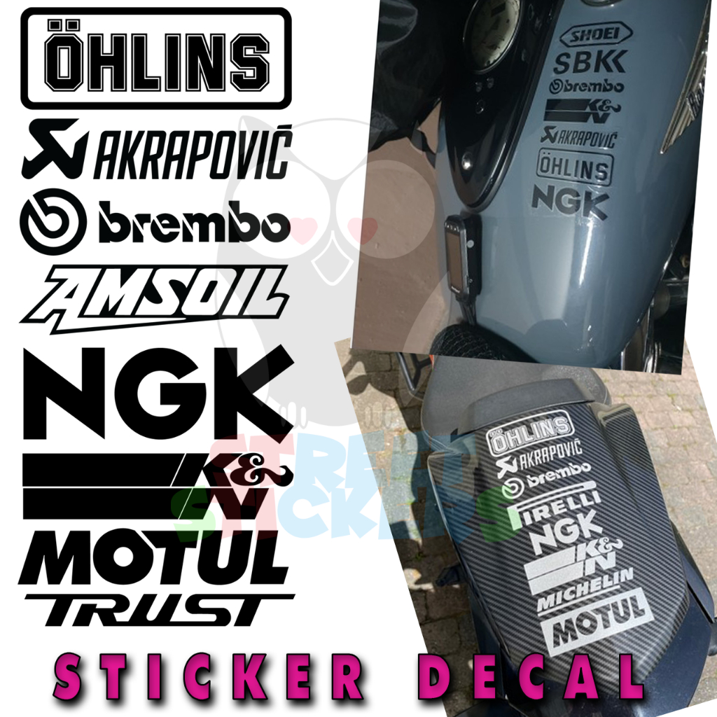 Motorcycles Sponsors Custom Stickers Fairing Belly Pan Tank Helmet ...