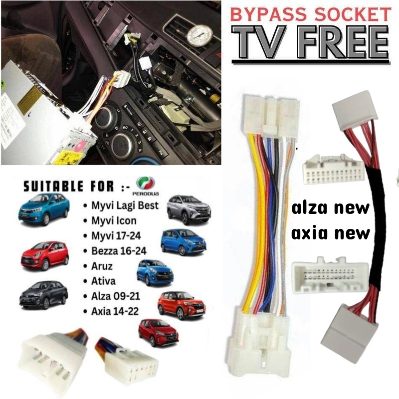 Perodua Axia Bezza Alza Myvi Ativa Aruz ByPass Car Cable Video In ...