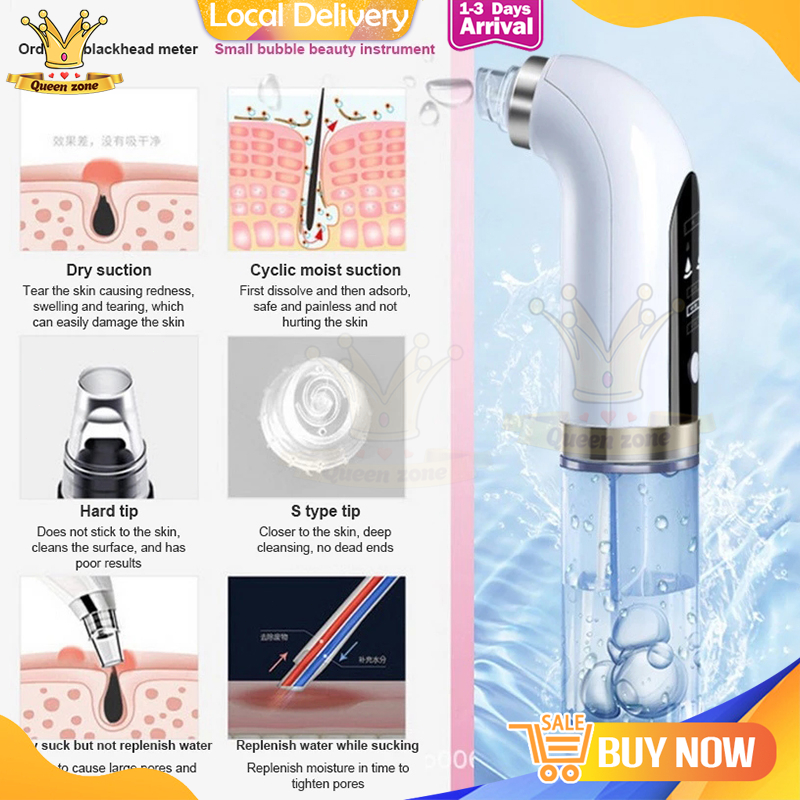 5 in 1 Ultra-micro Bubble Blackhead Remover Facial Skin Cleanser Vacuum ...
