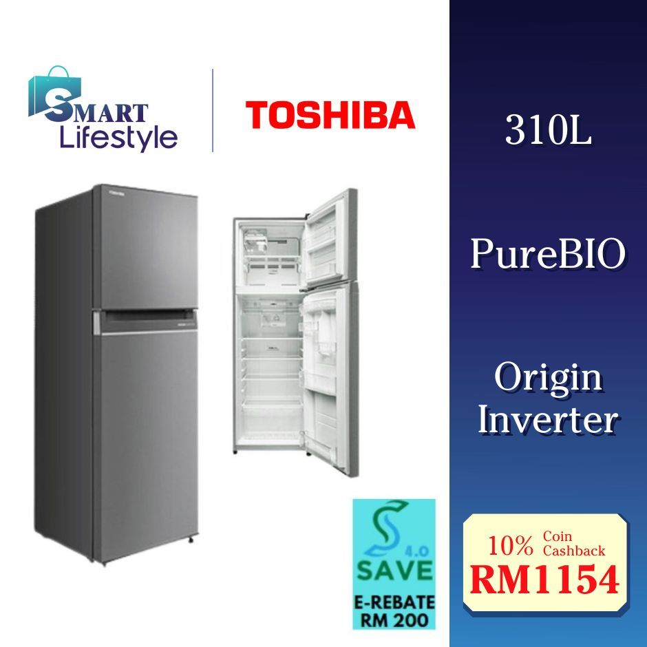 《Save 4.0》Toshiba 310L Origin Inverter 2 Door Refrigerator GR-RT320WE ...
