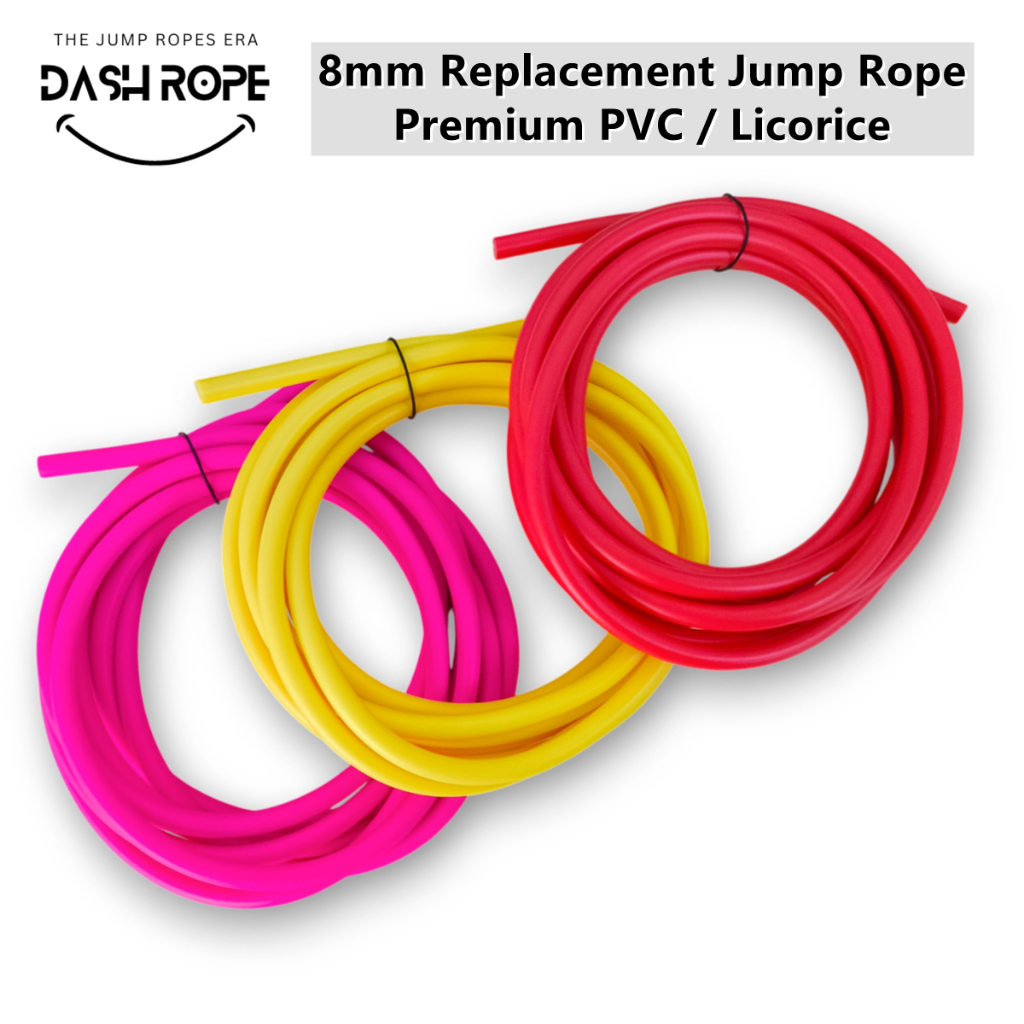 DASHROPE 8mm 7mm Replacement Jump Rope Premium PVC Licorice Skipping ...