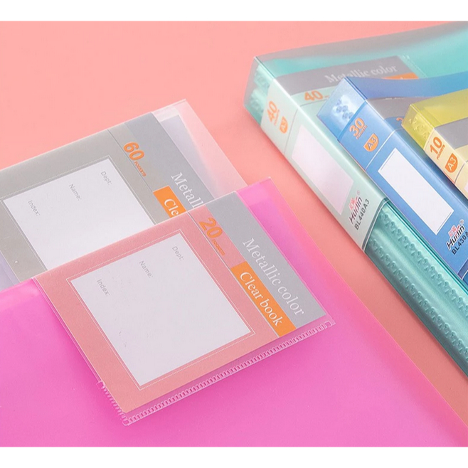Metallic Color Portfolio A3 File 10/20 Pockets Clear File Folder A3 ...