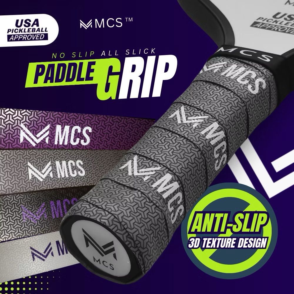 MCS Pickleball Paddle Grip Premium PU Leather Pickleball Grip Anti-Slip ...