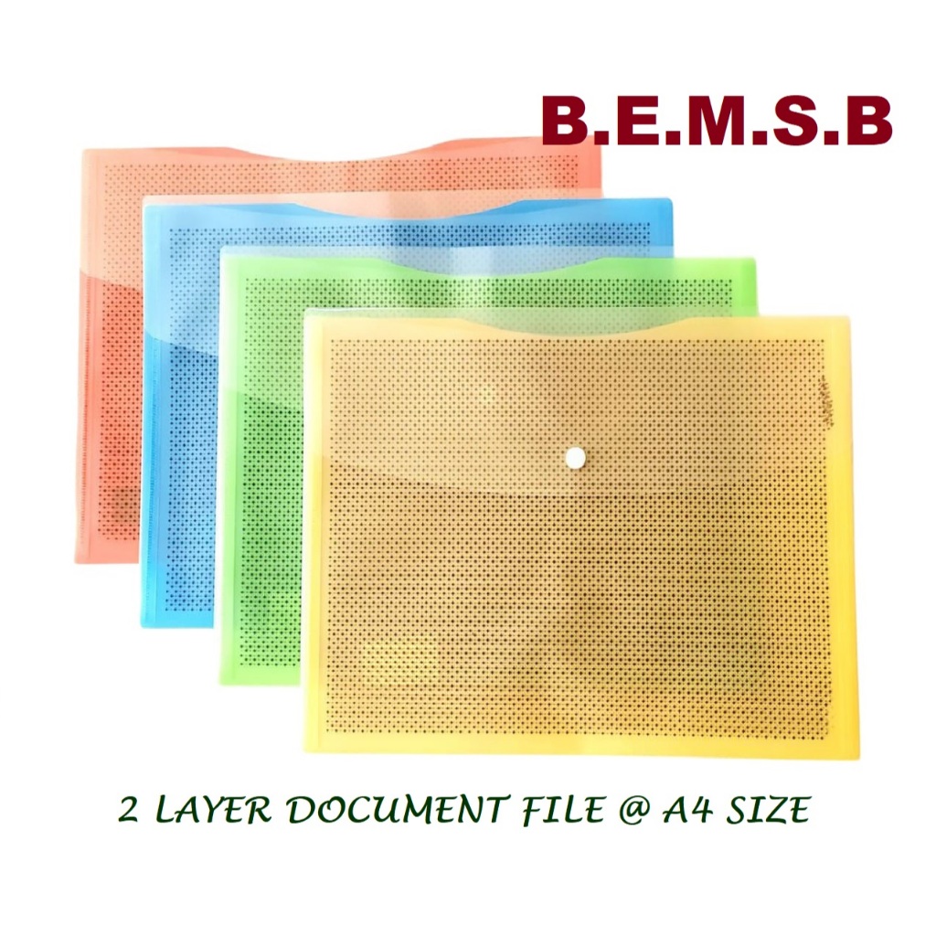 GOLDLION 2 LAYER DOCUMENT BAG DOCUMENT FILE FOLDER WITH BUTTON A4 SIZE ...