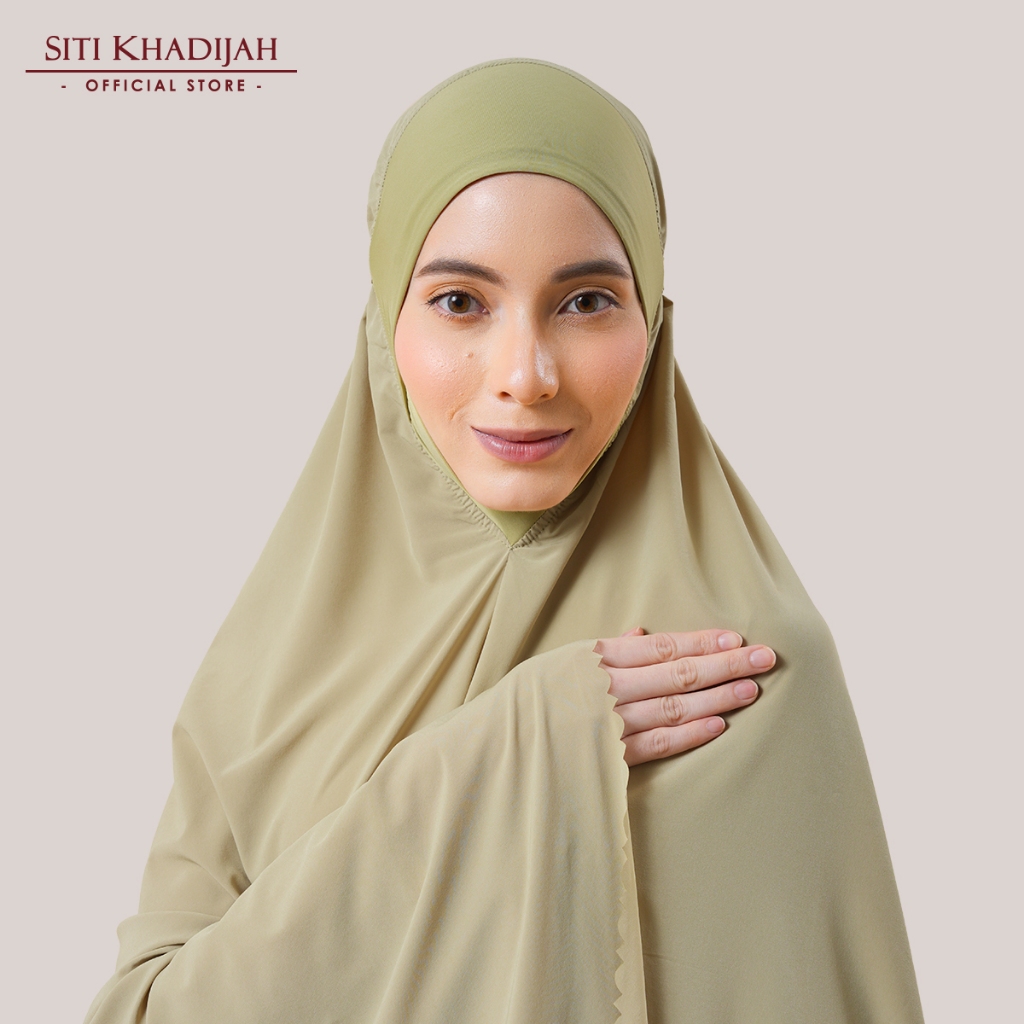 Siti Khadijah Telekung Flair Aria Deen in Sage Green | Shopee Malaysia