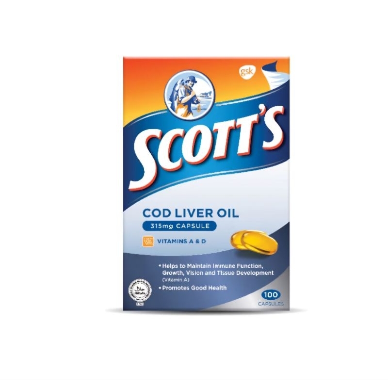 Scott's COD Liver Oil Capsules 315mg-(100's) | Shopee Malaysia