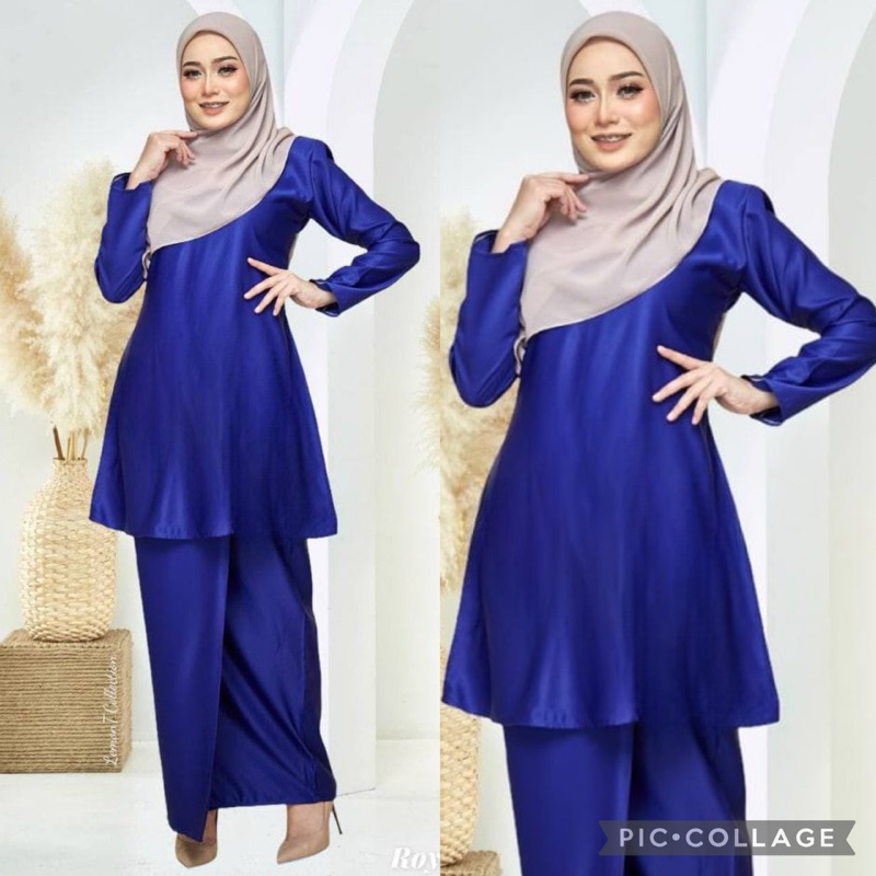 💥(SIZE XS-5XL) KURUNG RIAU MODEN PLAIN RAYA 2025 BRIDESMAID SEDONDON NAVY BLUE | BABY BLUE | TEAL BLUE | ROYAL BLUE