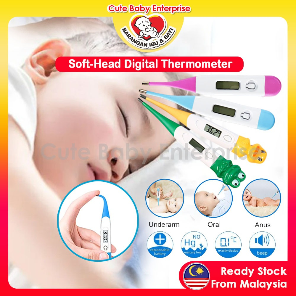 Soft Head Digital Electronic Lcd Thermometer Baby Kids Mouth Underarm ...