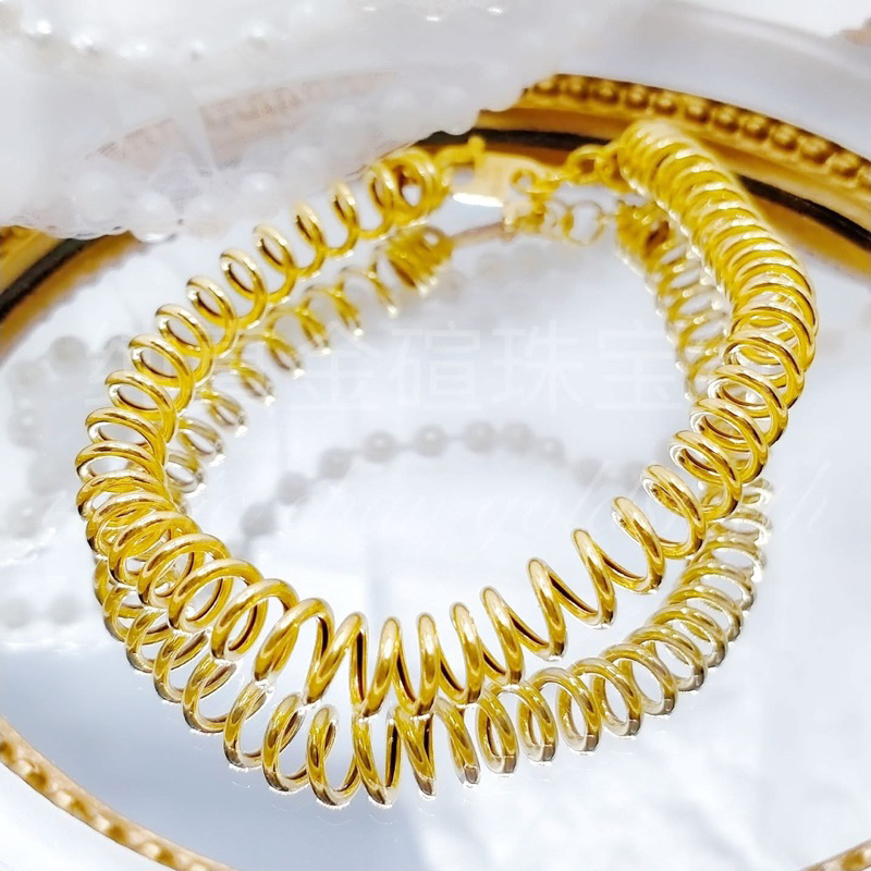 Bangle Getah Rambut Hairband Emas Bangkok cop 916 persis ori | Shopee ...