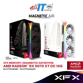 XFX Mercury Magnetic Air Edition AMD Radeon RX 9070XT OC 16GB OC GDDR6 White Graphics Card | RX-97TMARGB9 / RX-97TMARGW9