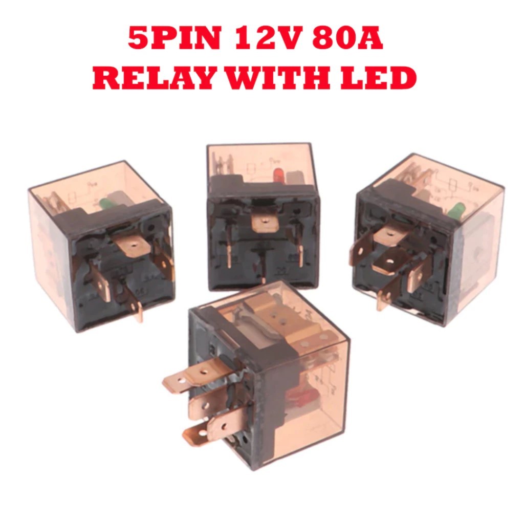Car Universal 87A 5-Pin Relay with 12V Support and 80A Capacity, LED ...